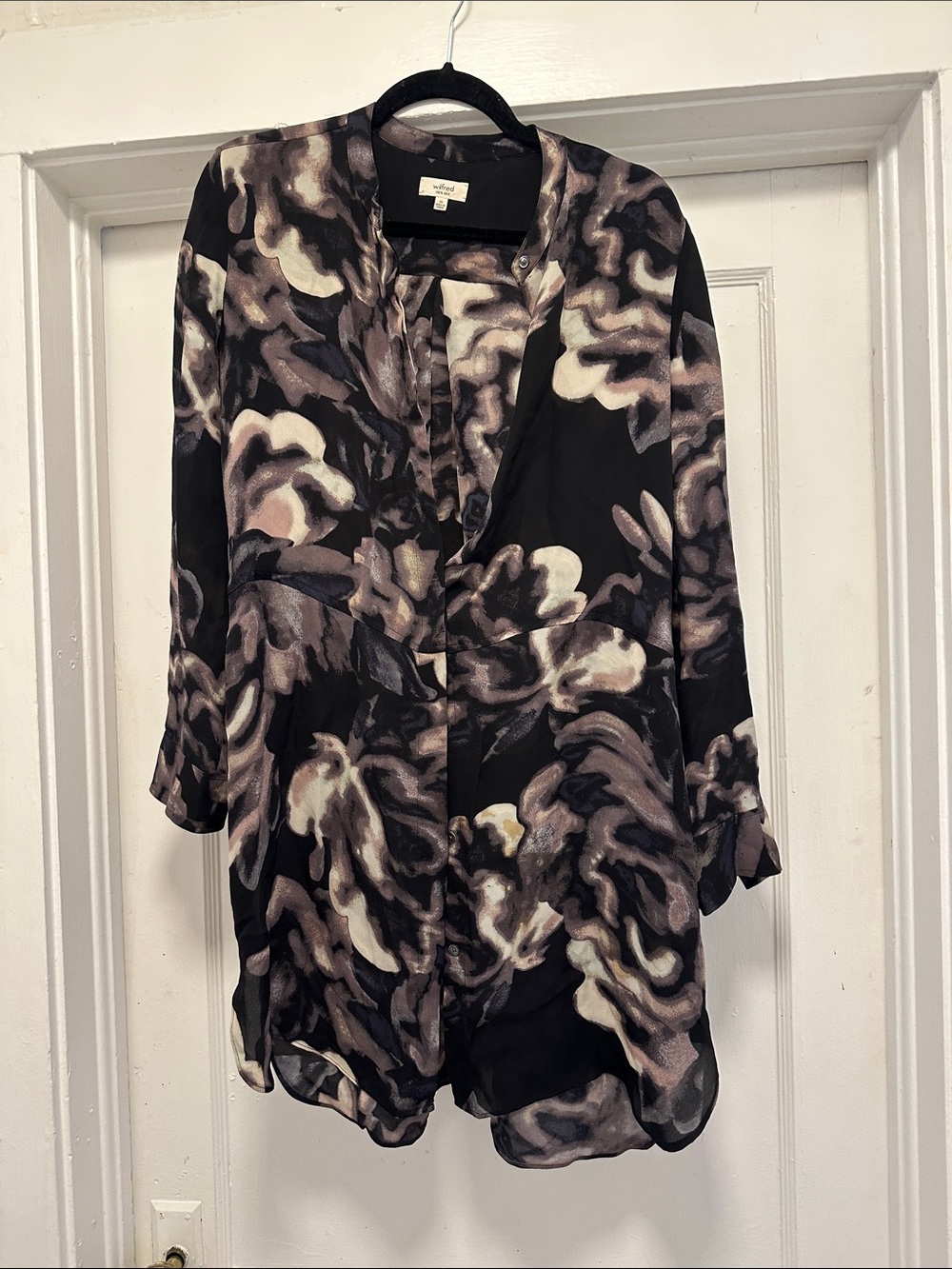 Wilfred silk Black, Cream & Taupe tunic